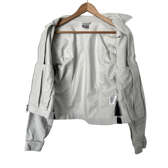 Nike Corduroy Double Zip Front Jacket With Navy Side Panel & Side Pockets - Picture 8 of 9